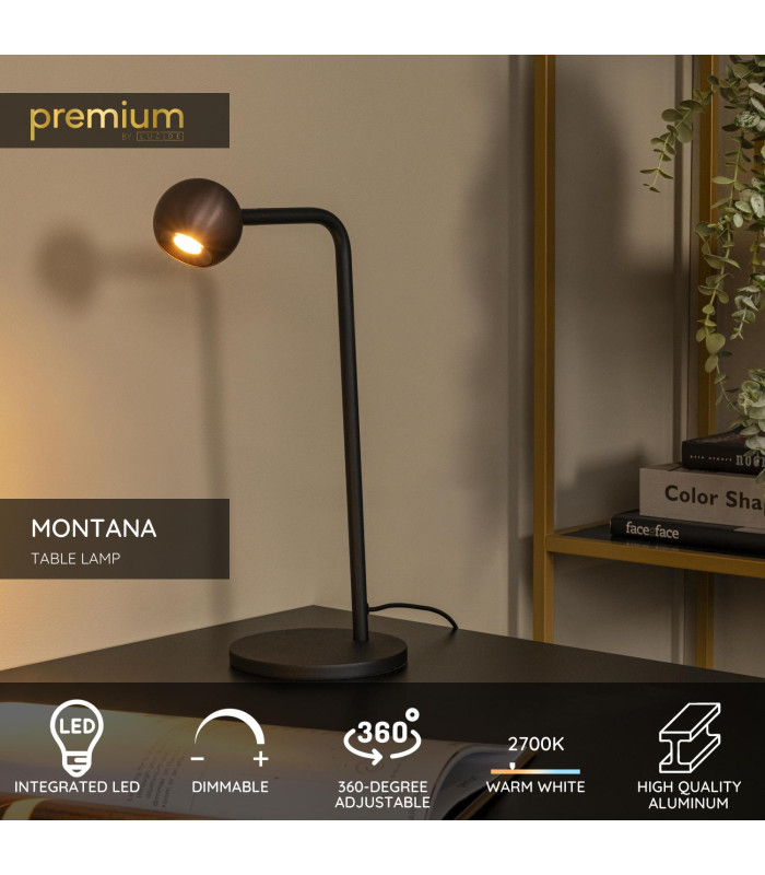 Lucide MONTANA - Table lamp - LED Dim. - 1x5W 2700K - Coffee | Premium-2