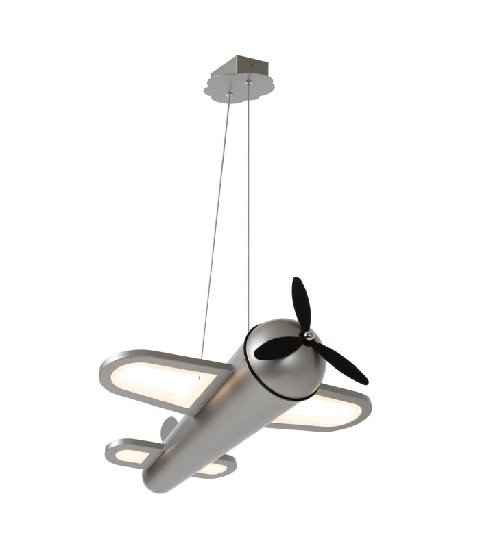 Lucide FOKKER - Pendant light Children - LED - 1x28W 2500K - Grey iron-1