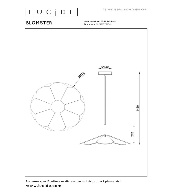 Lucide BLOMSTER - Pendant light - Ø 47 cm - LED Dim. - 1x9W 3000K - Taupe | Essential-4