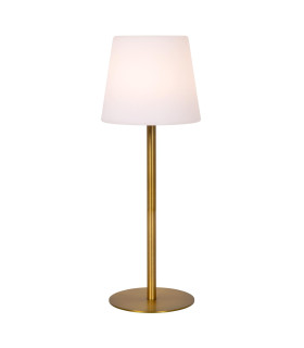 Lucide TYON - Rechargeable Table lamp Indoor/Outdoor - Ø 15 cm - LED Dim. - 1x2W 2700K - IP65 - Matt Gold / Brass-1