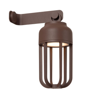 Lucide WELLS - Rechargeable Wall light Indoor/Outdoor - Ø 10 cm - LED Dim. - CCT - IP54 - Rust Brown | Essential-1