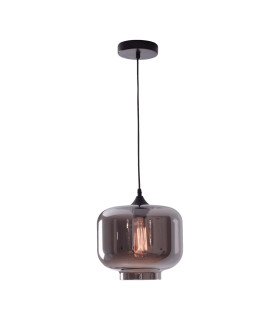 Kicevo 24cm Dome Pendant Ceiling Light Smoked Grey 1xE27-1