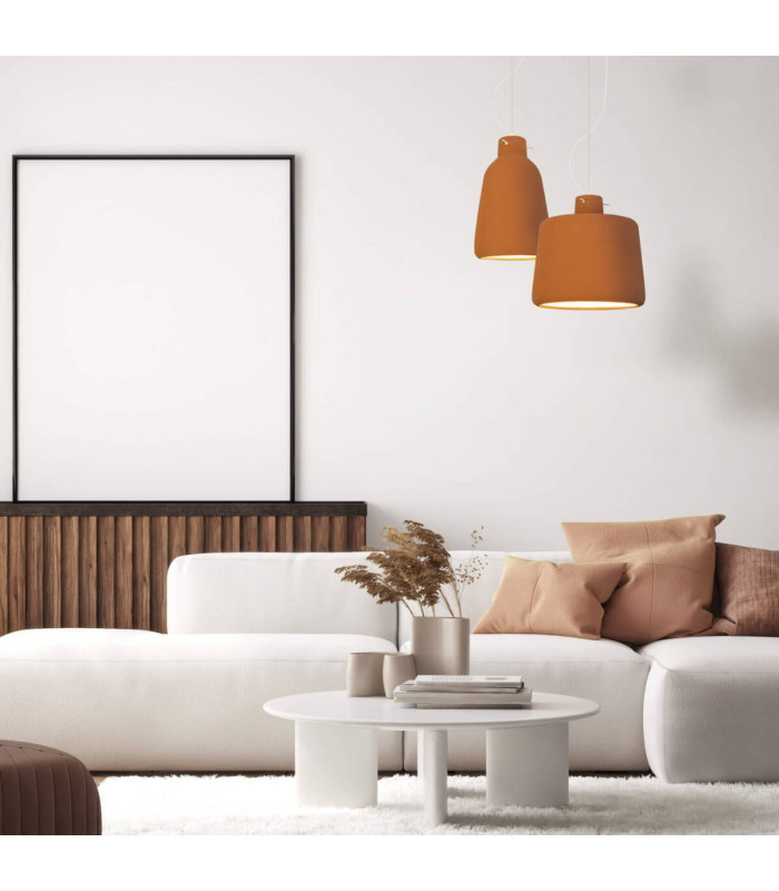 Berovo 28cm Dome Pendant Ceiling Light Natural Clay 1xE27-3