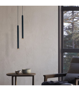 Krusevo Slim Pendant Ceiling Light Black Matt LED 2700K-2