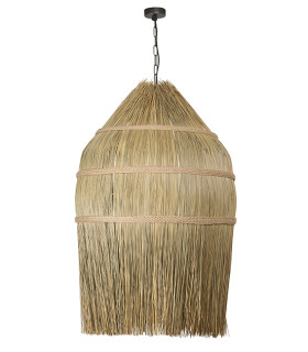 Patras Dome Pendant Ceiling Light Natural Straw 1xE27-1