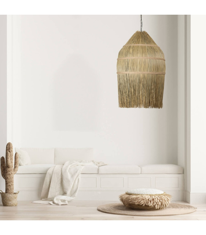 Patras Dome Pendant Ceiling Light Natural Straw 1xE27-2