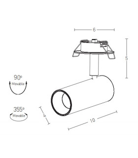 Pleven Recessed Downlight Sandy White LED 3000K - Driver Not Included-2