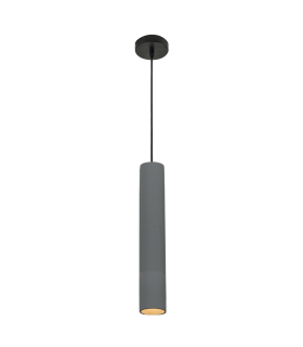 Shumen Slim Pendant Ceiling Light Concrete - Black Matt Base 1xGU10-1