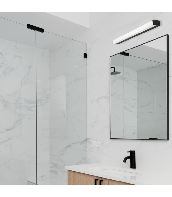 Zambelis 55cm Bathroom Over Mirror Light Black Matt LED 3000K IP44-2