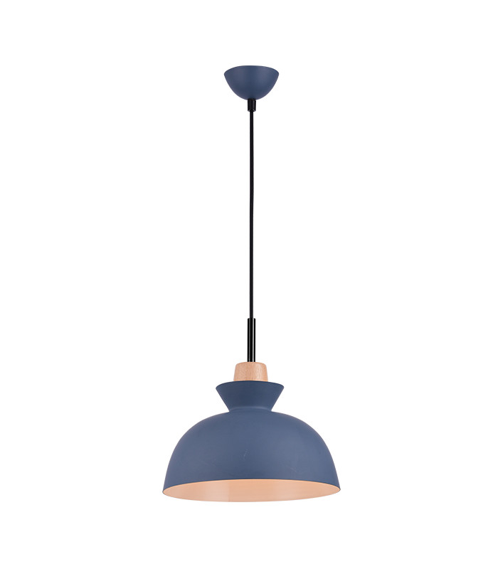 Razgrad 28cm Dome Pendant Ceiling Light Blue Matt 1xE27-1