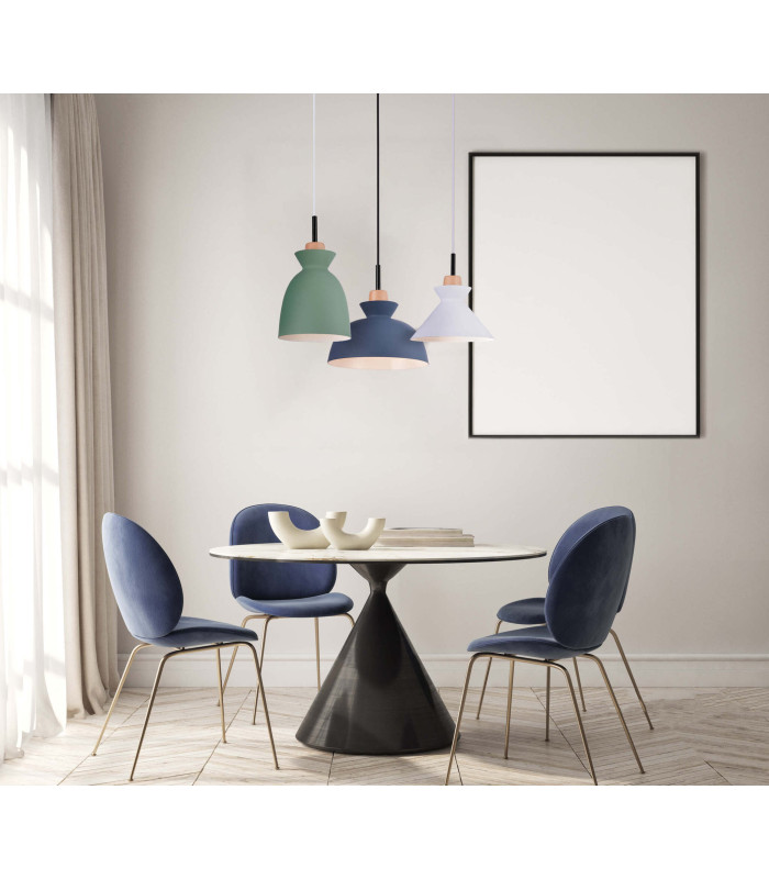 Razgrad 28cm Dome Pendant Ceiling Light Blue Matt 1xE27-2