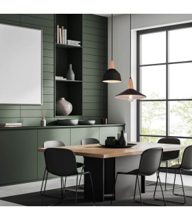 Razgrad 33cm Dome Pendant Ceiling Light Black Matt 1xE27-2