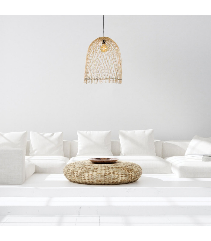 Patras 55cm Wire Frame Pendant Ceiling Light Natural 1xE27-3