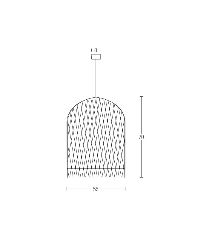 Patras 55cm Wire Frame Pendant Ceiling Light Natural 1xE27-4