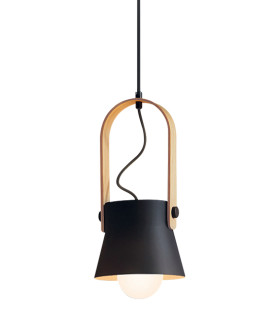Pefka 16cm Dome Pendant Ceiling Light Black Matt 1xE27-1