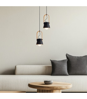 Pefka 16cm Dome Pendant Ceiling Light Black Matt 1xE27-2