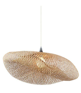 Patras Wire Frame Pendant Ceiling Light Natural Bamboo 1xE27-1