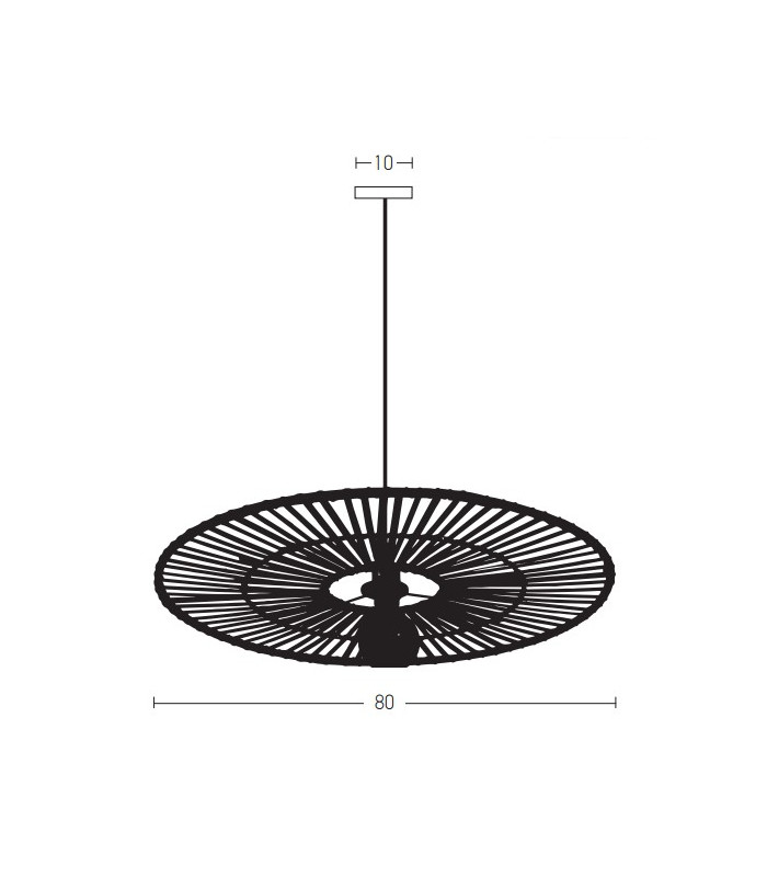 Silikou 80cm Wire Frame Pendant Ceiling Light White - Natural Bamboo 1xE27-3