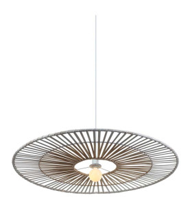 Silikou 40cm Wire Frame Pendant Ceiling Light White - Natural Bamboo 1xE27-1
