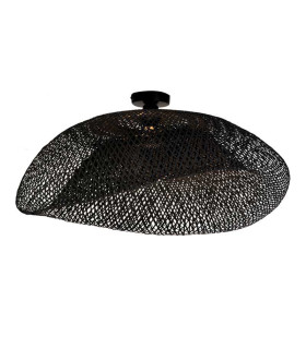 Patras Semi Flush Ceiling Light Black 1xE27-1