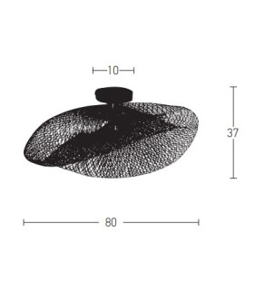 Patras Semi Flush Ceiling Light Black 1xE27-2