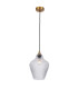 Polis Dome Pendant Ceiling Light Clear Glass - Antique Brass 1xE27-1