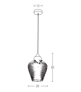 Polis Dome Pendant Ceiling Light Clear Glass - Antique Brass 1xE27-2