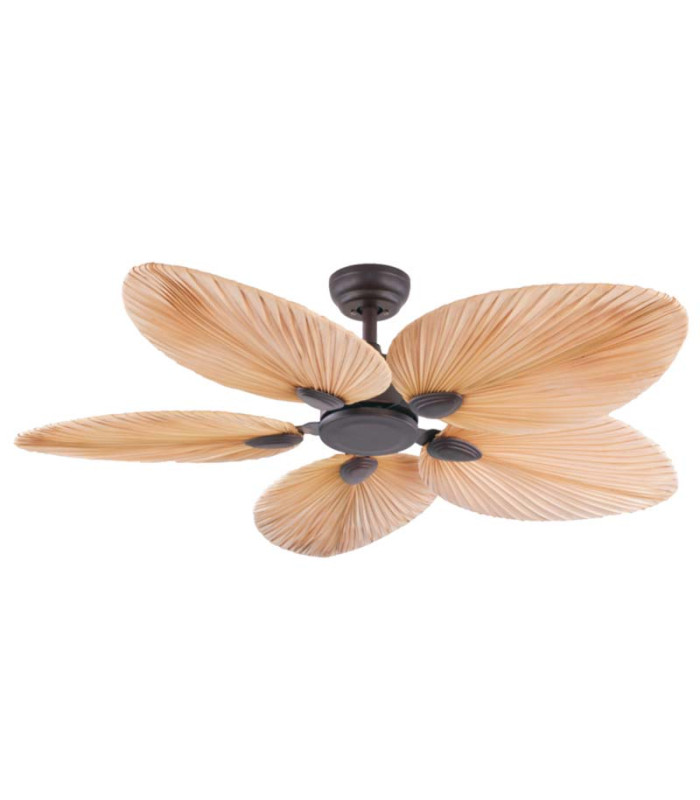 Auralis Ceiling Fan Brown - Natural Palm Leaf Blades-1