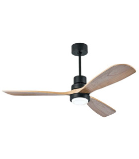 Aurion Ceiling Fan Black Matt - Natural Wood Blades LED 300040006000K-1