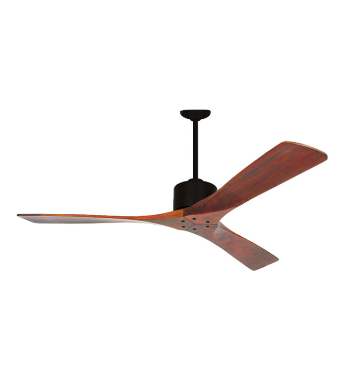 Daphros Ceiling Fan Black Matt - Cherry Wood Blades-1