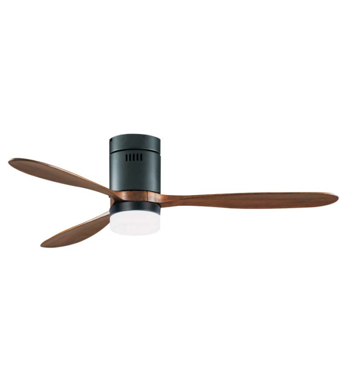 Calypso Ceiling Fan Black Matt - Cherry Wood Blades LED 3000-4000-6000K-1