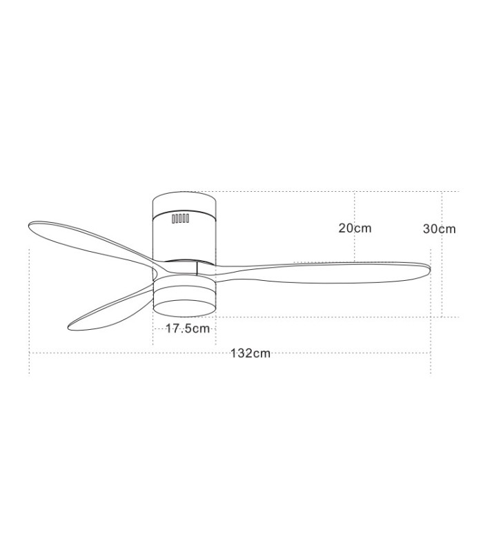Calypso Ceiling Fan Black Matt - Cherry Wood Blades LED 3000-4000-6000K-3