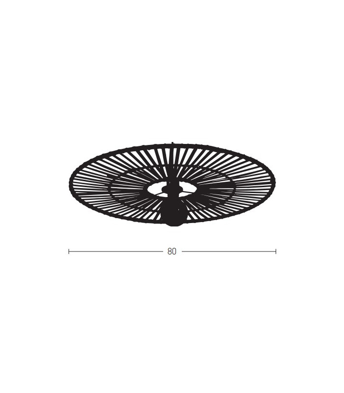 Silikou 80cm Semi Flush Ceiling Light White - Natural Bamboo 1xE27-3