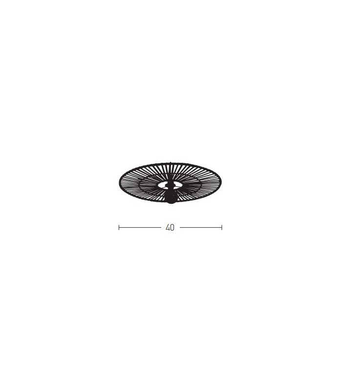 Silikou 40cm Semi Flush Ceiling Light Black - Natural Bamboo 1xE27-3