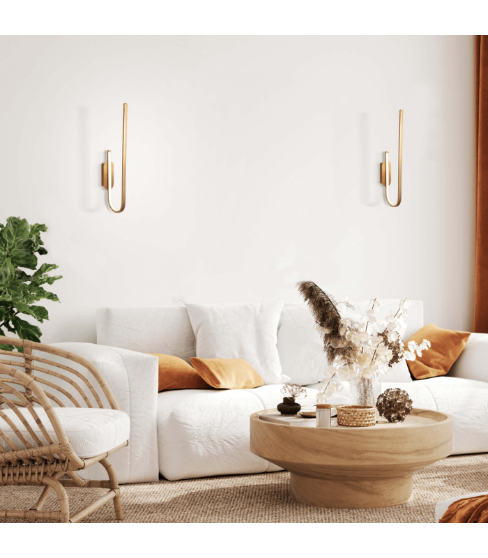 Evosmos Integrated Led Wall Lamp Gold Matt LED 3000K Dimmable-3