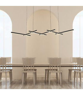 Apollona 163cm Pendant Ceiling Light Black Matt LED 3000K Dimmable-2