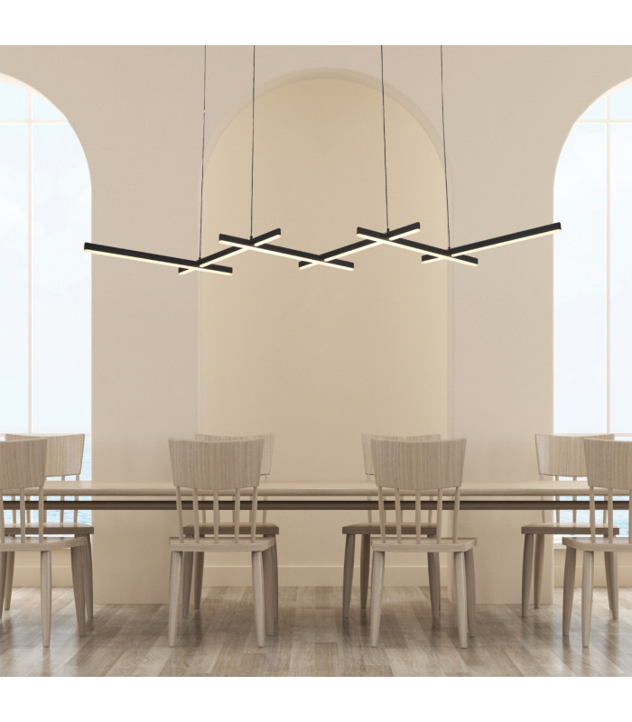 Apollona 163cm Pendant Ceiling Light Black Matt LED 3000K Dimmable-2