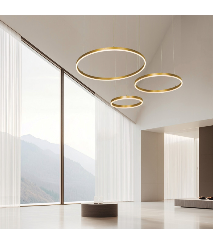 Latsia 40-60-80cm Pendant Ceiling Light Gold Matt LED 3000K 126W-2
