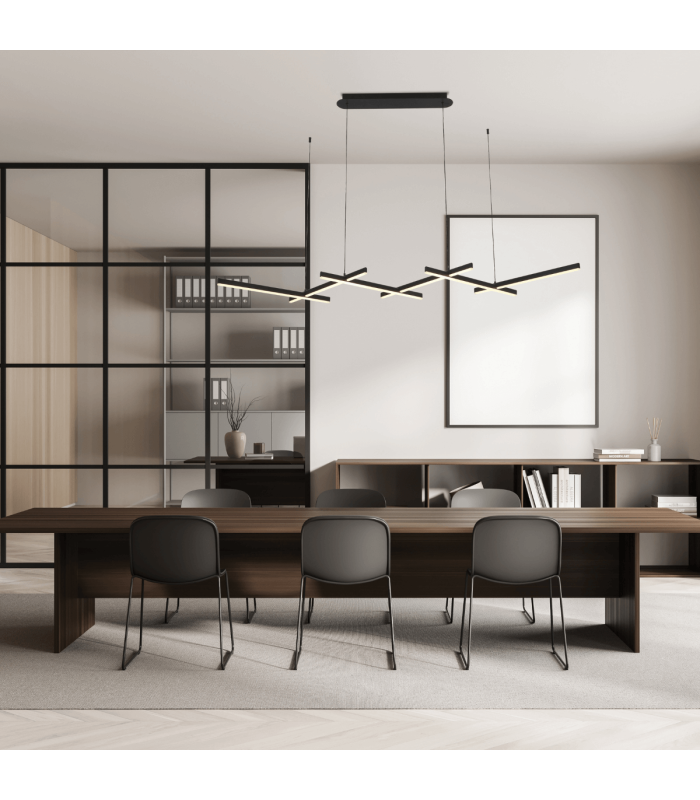 Apollona 163cm Pendant Ceiling Light Black Matt LED 3000K Dimmable-3