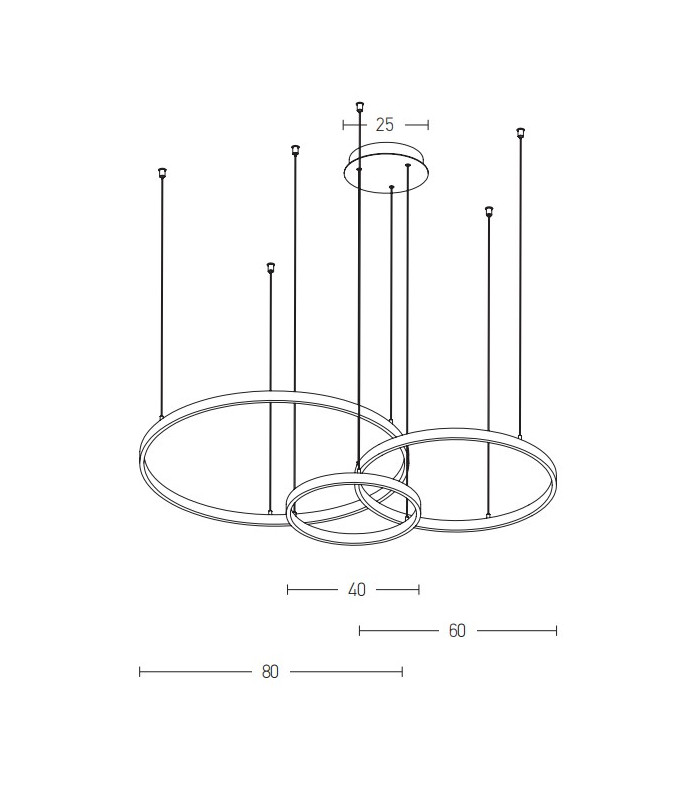 Latsia 40-60-80cm Pendant Ceiling Light Gold Matt LED 3000K 126W-4