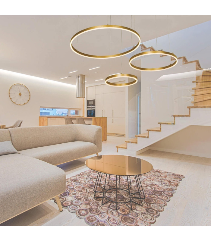 Latsia 40-60-80cm Pendant Ceiling Light Gold Matt LED 3000K Dimmable 126W-3