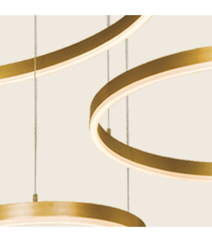 Latsia 40-60-80cm Pendant Ceiling Light Gold Matt LED 3000K Dimmable 126W-4