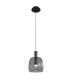 Gazi 22cm Dome Pendant Ceiling Light Black Matt - Smoked Grey LED 3000K-1