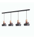 Radnevo Bar Pendant Ceiling Light Black Matt 4xE27-1