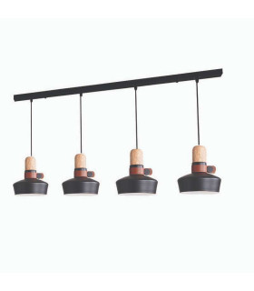 Radnevo Bar Pendant Ceiling Light Black Matt 4xE27-1