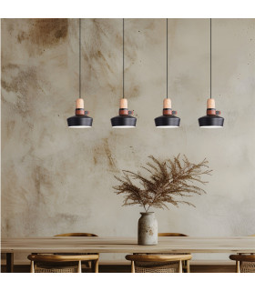Radnevo Bar Pendant Ceiling Light Black Matt 4xE27-2
