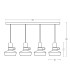 Radnevo Bar Pendant Ceiling Light Black Matt 4xE27-4