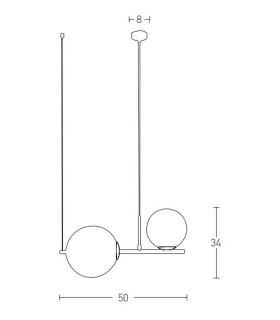 Idalium Globe Pendant Ceiling Light Gold Matt 2xE27-2