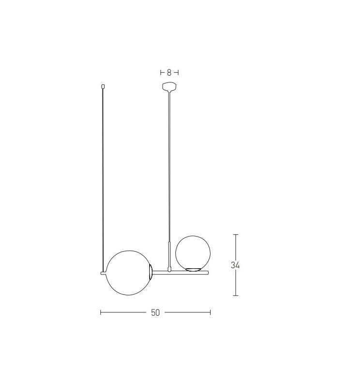 Idalium Globe Pendant Ceiling Light Gold Matt 2xE27-2