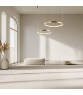 Latsia 60cm Pendant Ceiling Light Antique Gold Brass LED 3000K Dimmable 34W-2